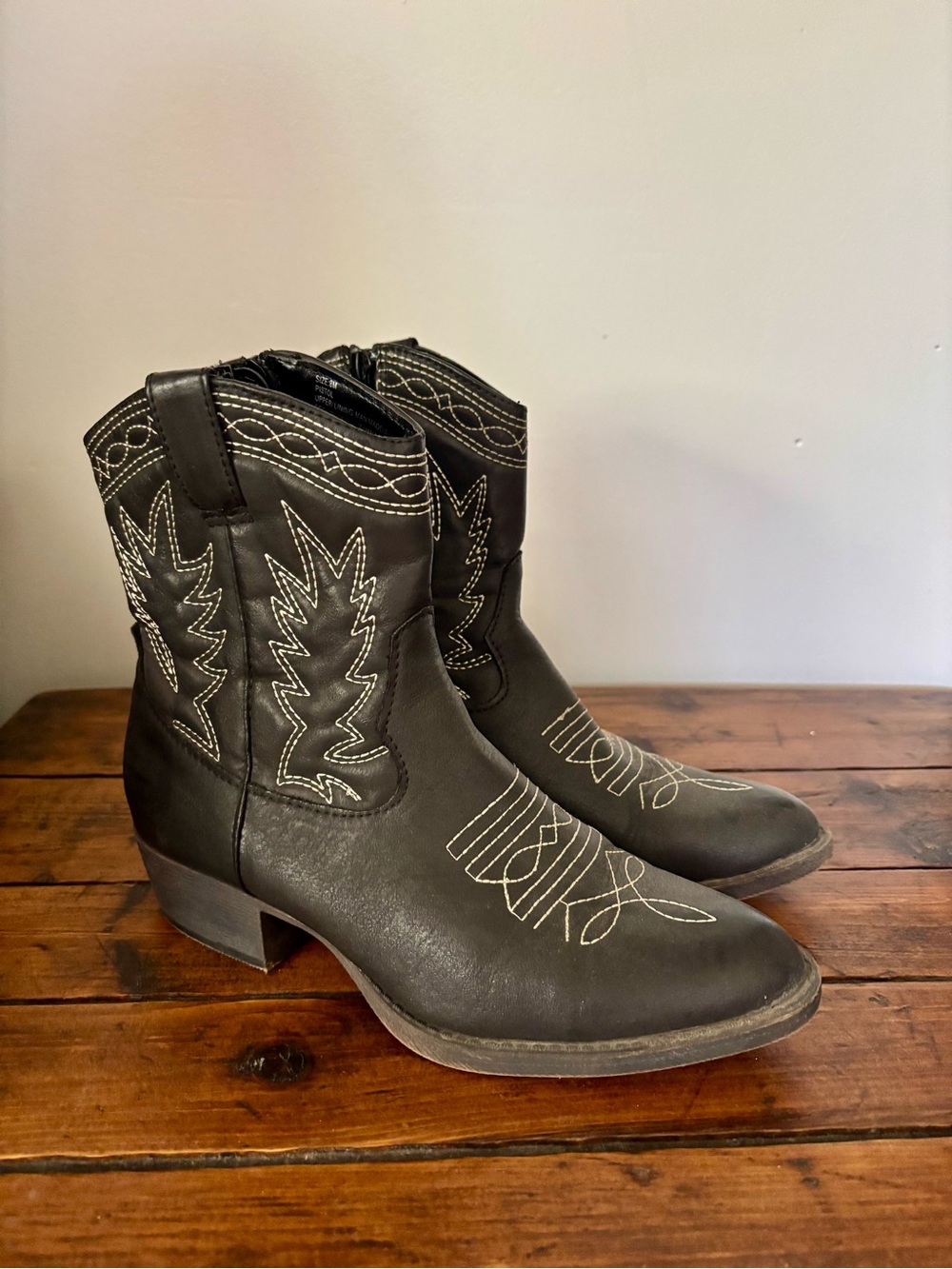 Coconuts by Matisse Black Western Stitch Ankle Booties